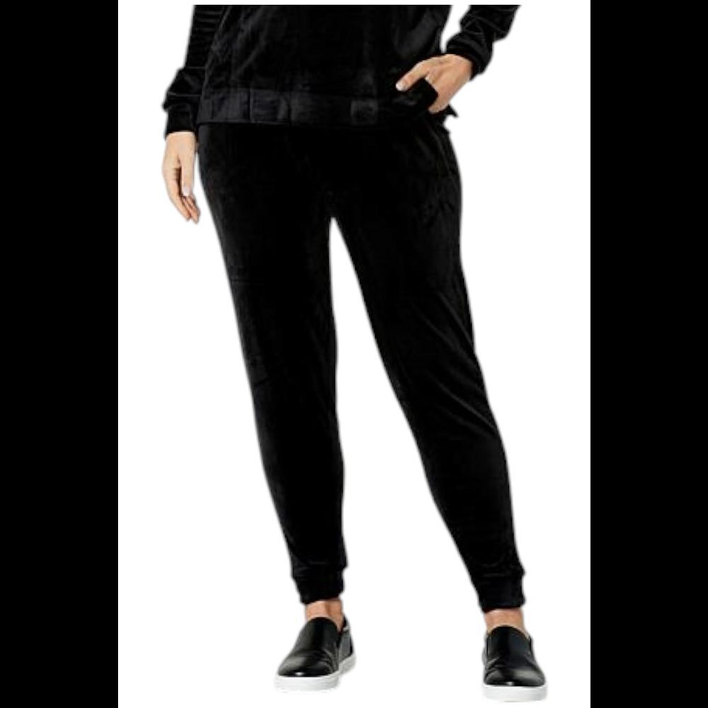 Comfort Code Women's Plush Velour PullOn Jogger Pant Black - Regular